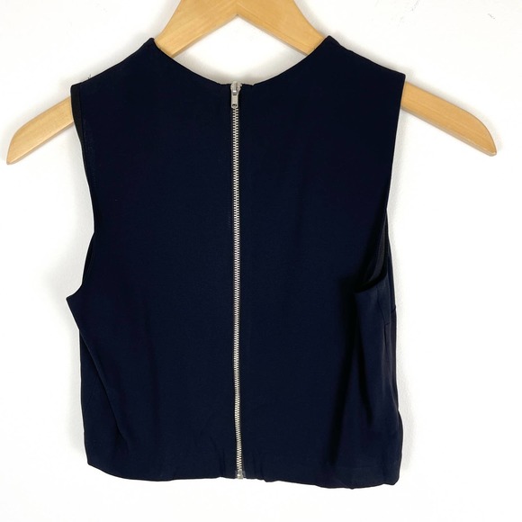 A.L.C. Zipper Detail Sleeveless Crop Top In Navy Size 0 New - Picture 5 of 7